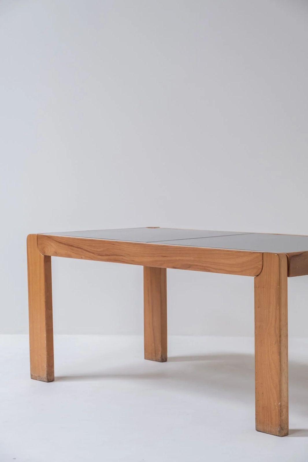 70ties French Dining Table, Elm Wood With Formica Top (Extendable photo furniture