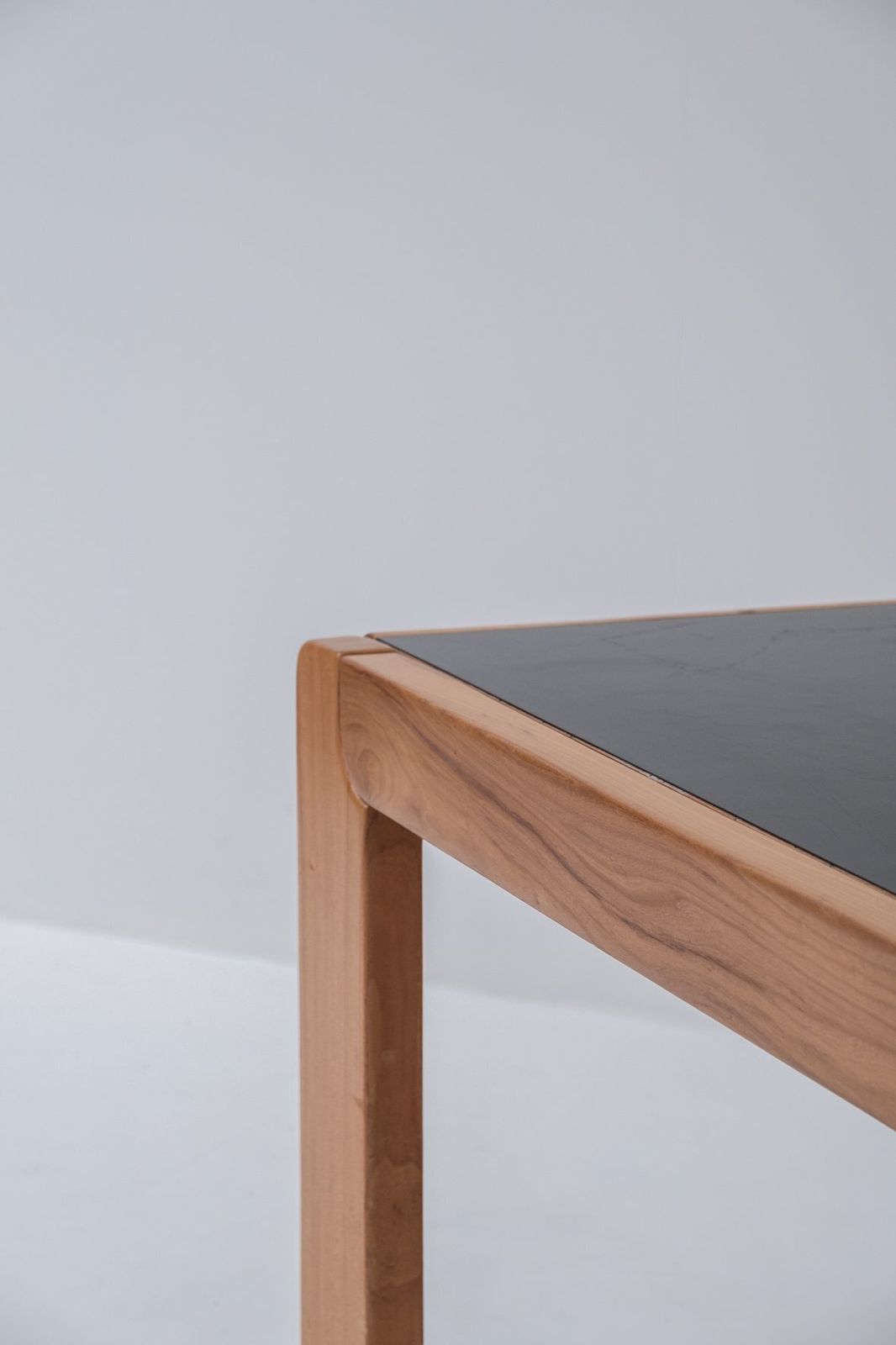 70ties French Dining Table, Elm Wood With Formica Top (Extendable photo Furniture