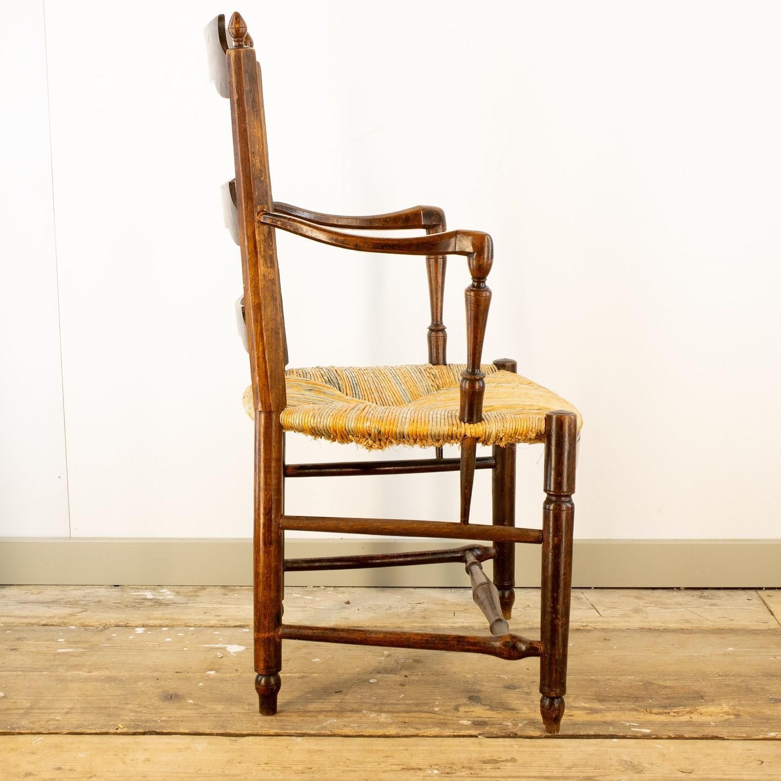 18c French Country Chair With New Rush Seat photo for sale