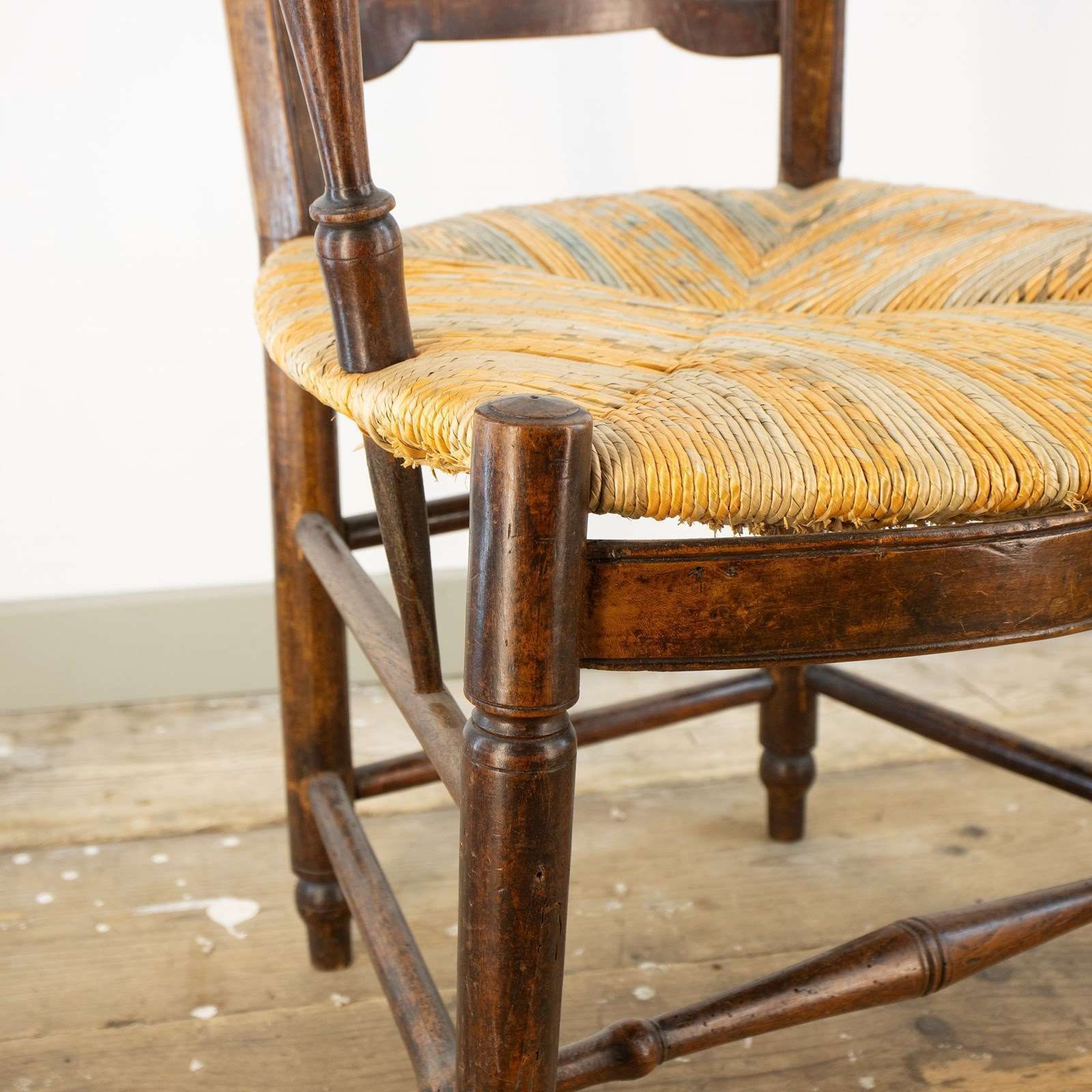 18c French Country Chair With New Rush Seat photo buy