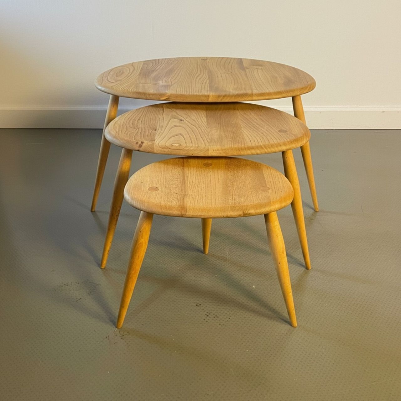 Ercol Nest Of Blonde Pebble Tables photo buy