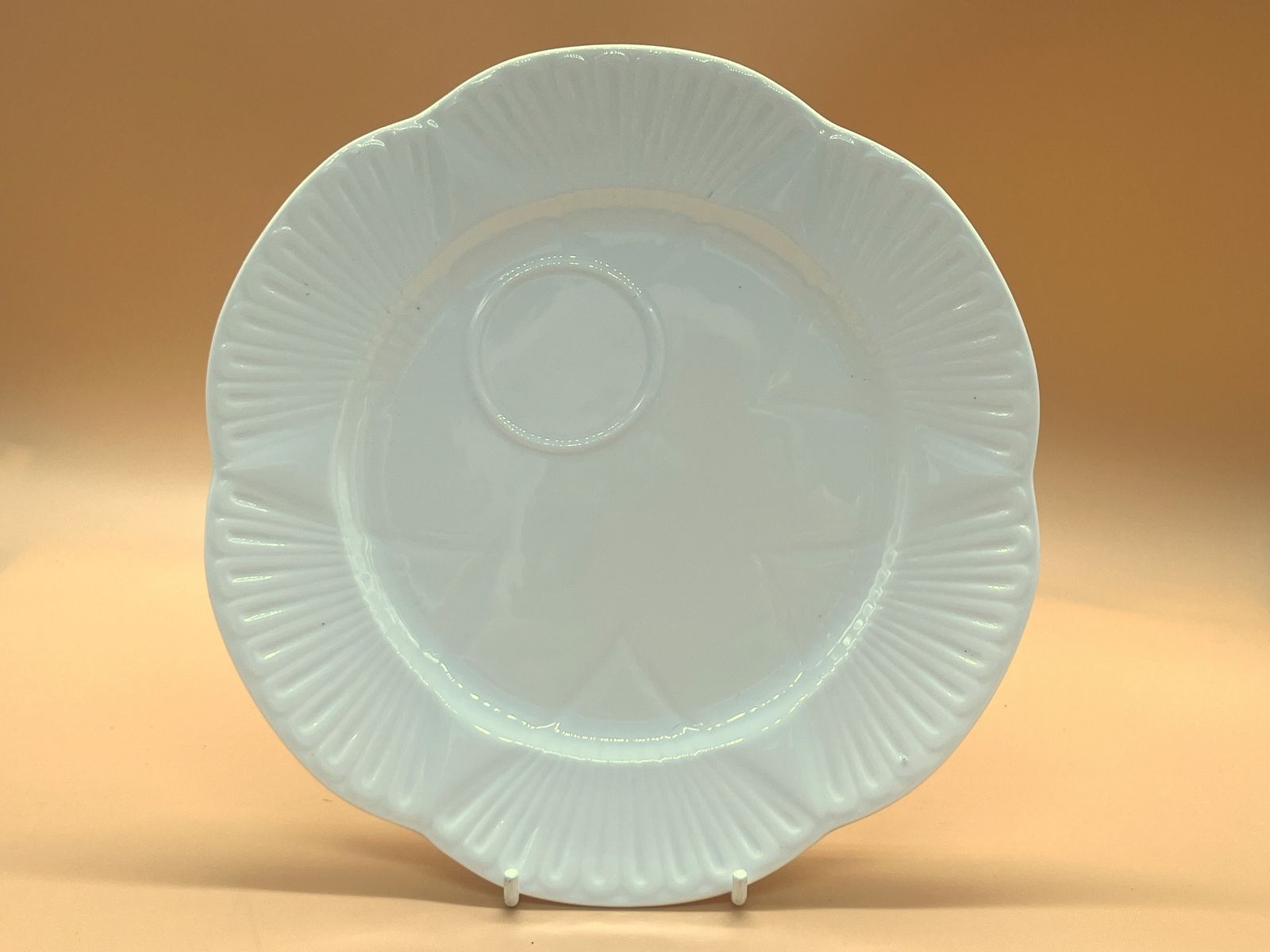 Vintage Shelley China Dainty White Tennis / Snack Tea Cup And Plate Set. C1950's. photo furniture