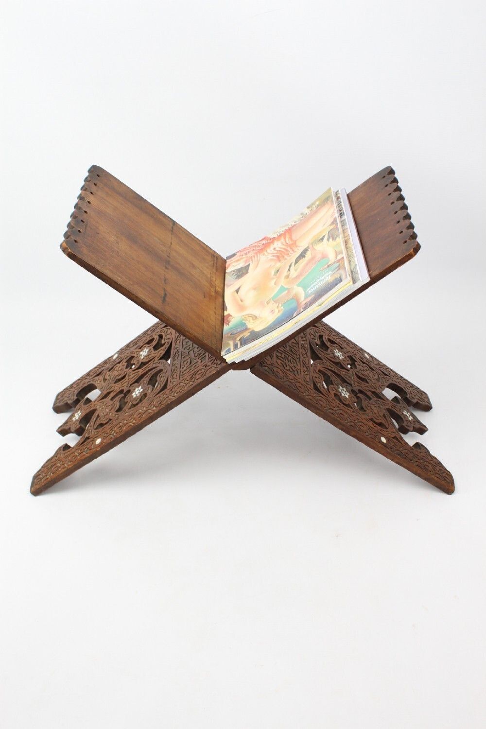 Mother Of Pearl Inlaid Victorian Arts & Crafts Magazine Stand photo furniture