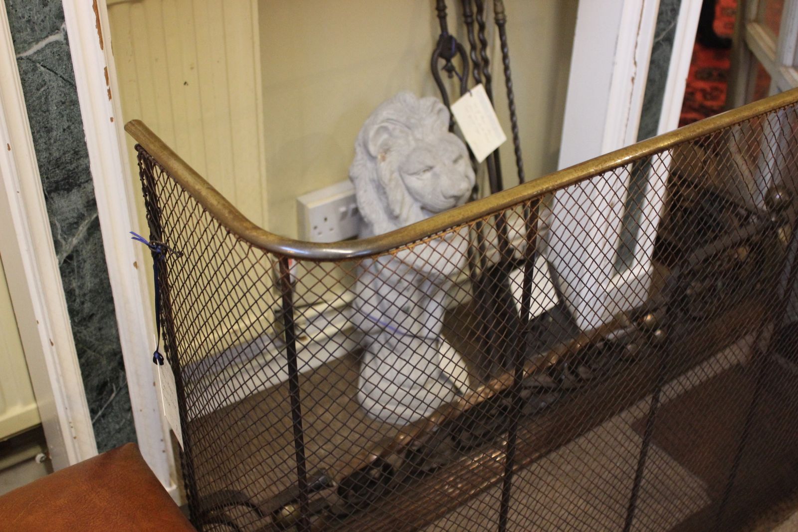 19thc. Brass & Metal Spark Guard photo for sale