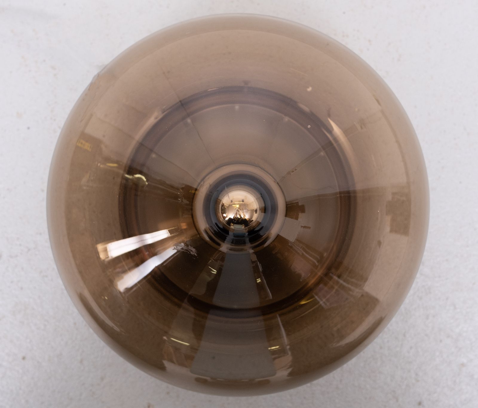 Dijkstra Tear Drop Flush Mount Light, Grijsgetint Glas, Jaren 1970, Nederland photo for sale