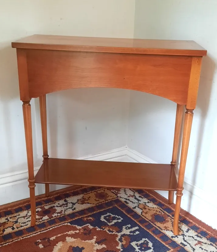 Vintage Two Drawer Yew Wood Console Hall Table Made By Bradley photo vintage