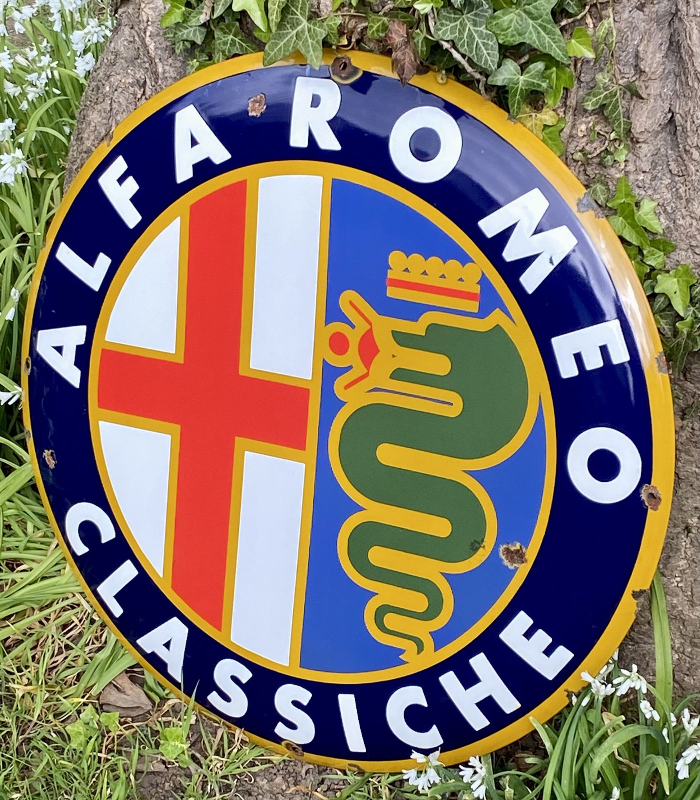 Alfa Romeo Extra Large Enamel Metal Dealer Garage Workshop Car Sign Auto Classiche Showroom Art photo furniture