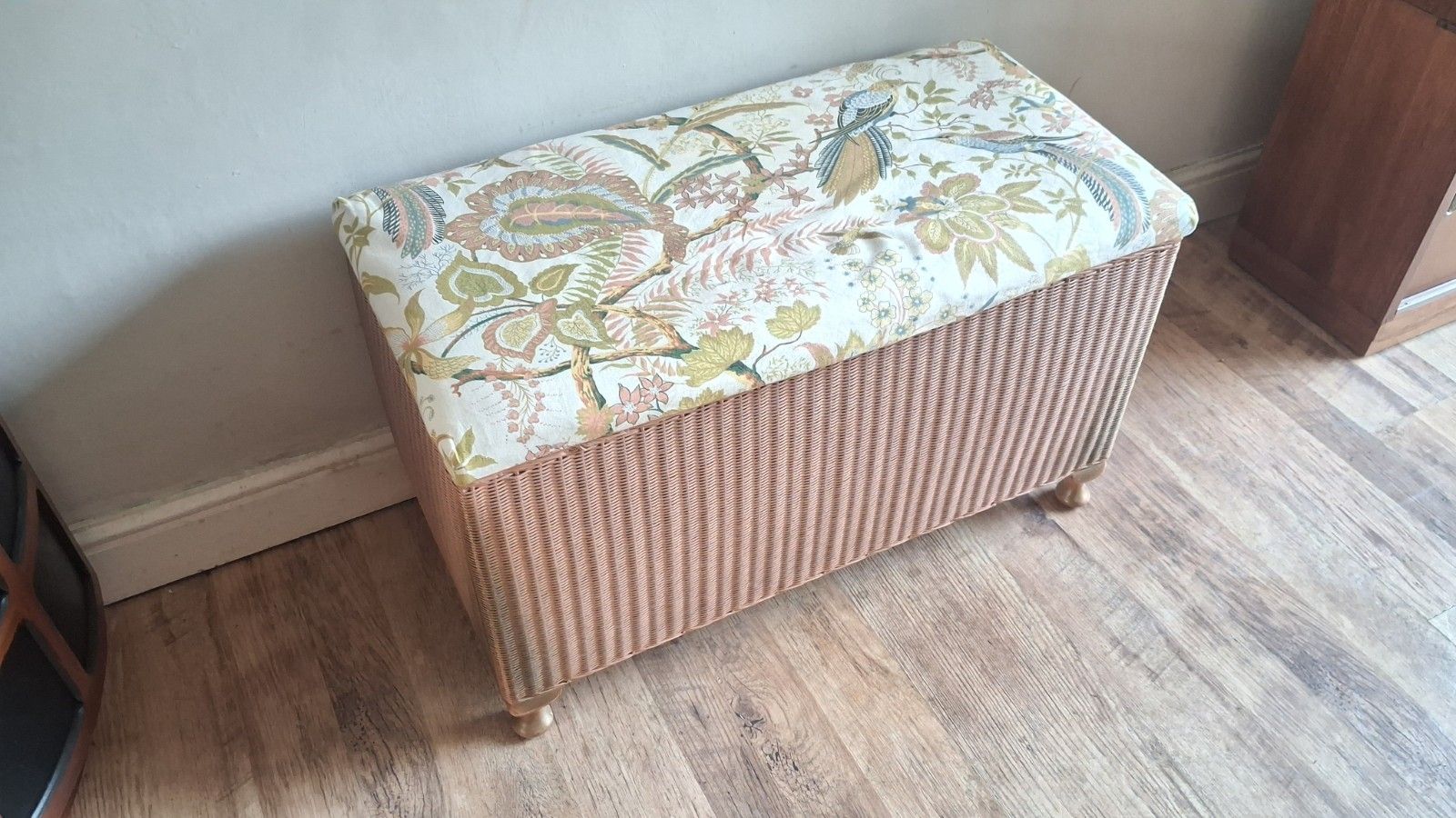 Delightful Original Lloyd Loom 1960's  Mid Century Blanket Box /Ottoman photo vintage