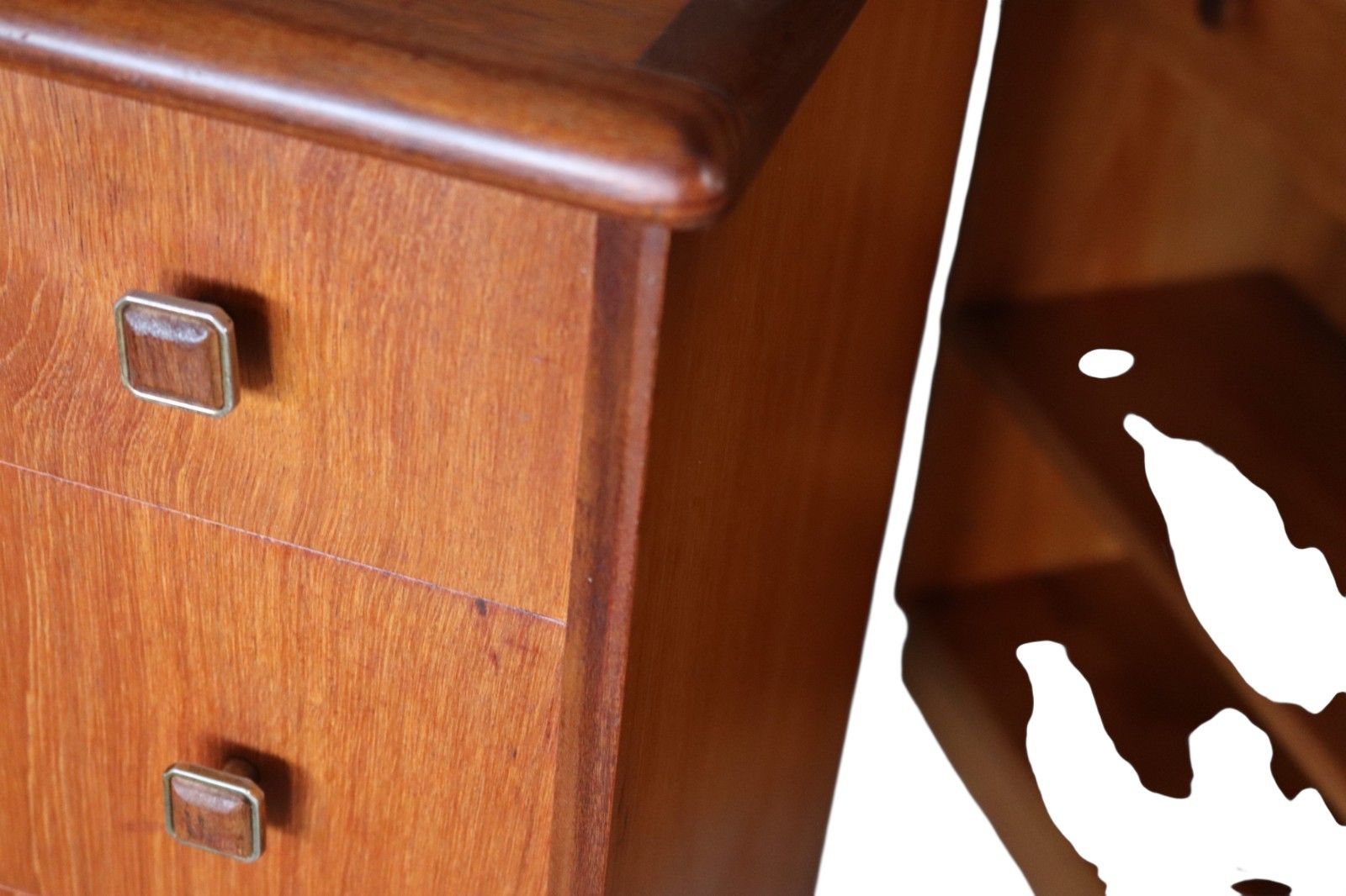 Furniture Mid Century Homeworthy Teak Chest Of Drawers 4 Drawer 1960s photo