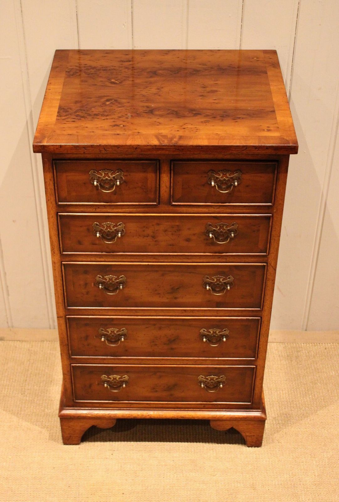 Furniture Slim Burr Yew Chest Of Drawers photo