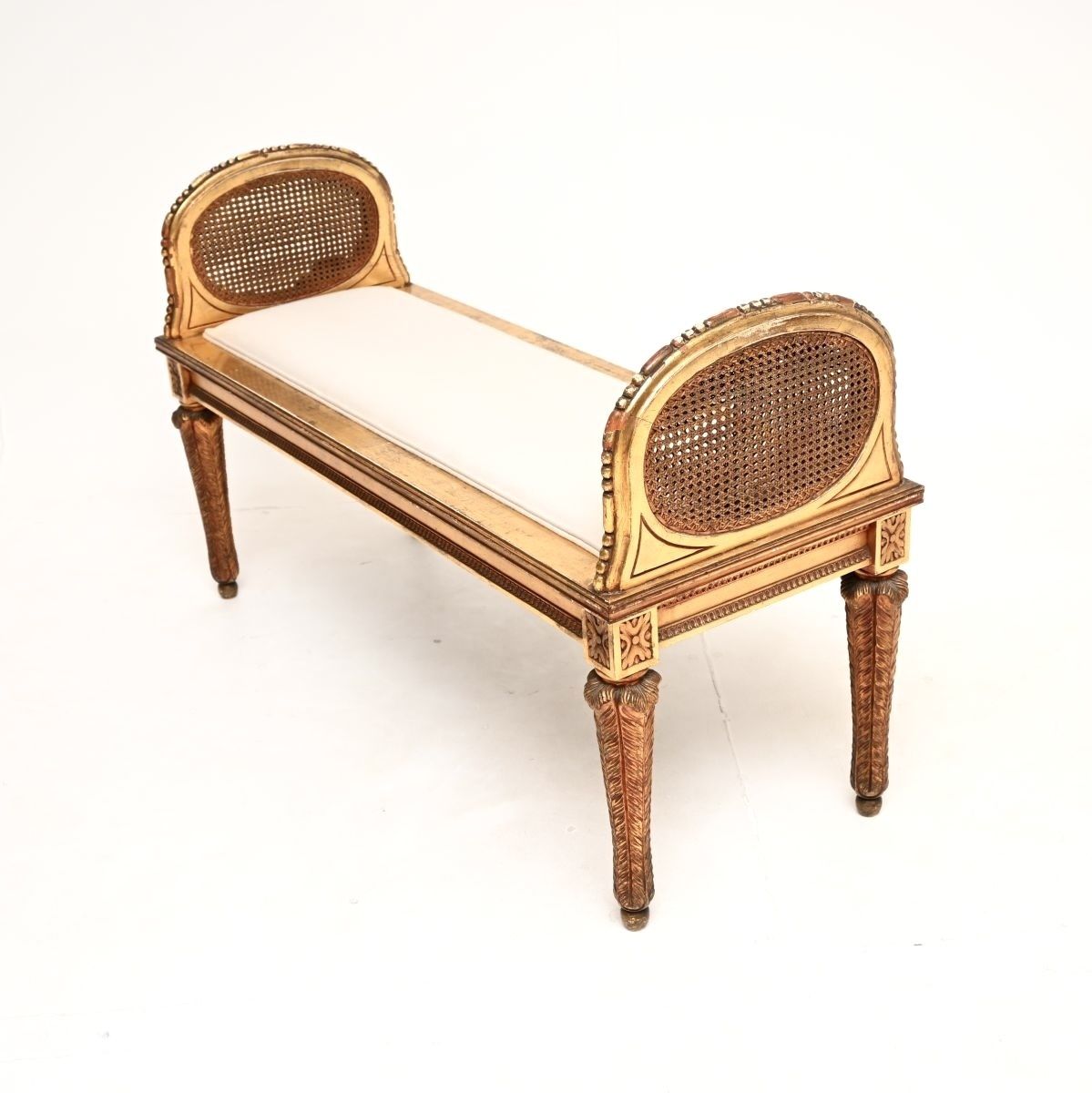 Antique French Carved Gilt Wood Stool photo for sale