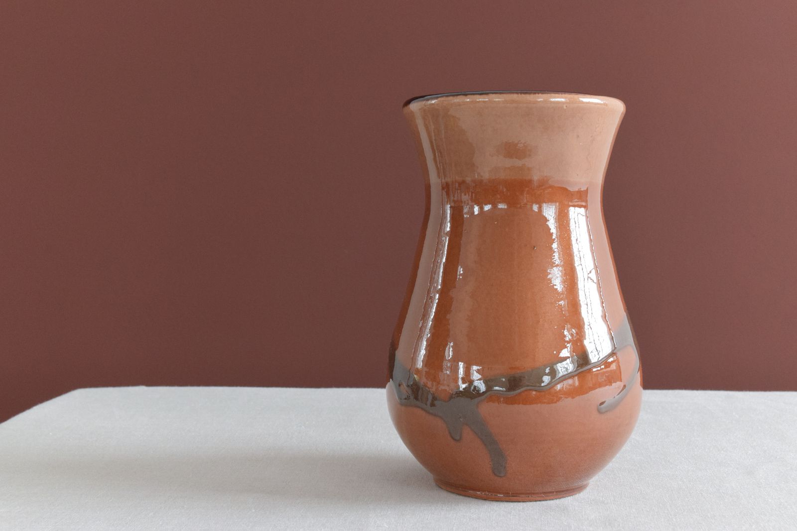 Vintage Brown Studio Pottery Ceramic Vase photo Home Decor