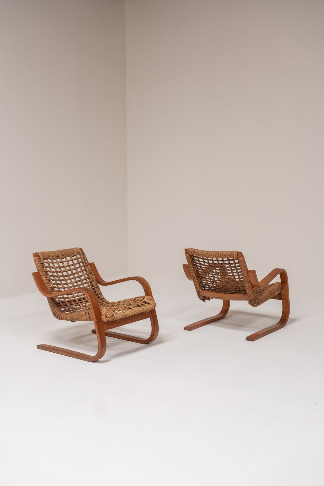photo vinterior Lounge Chairs, Early Aalto Production For Stylclair, France, 1930s