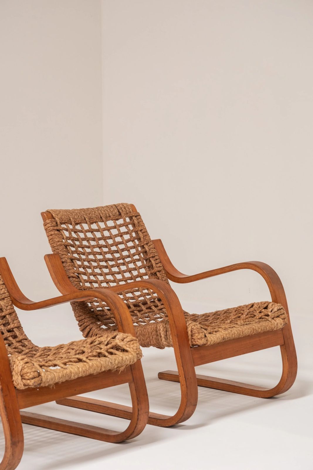 photo vintage Lounge Chairs, Early Aalto Production For Stylclair, France, 1930s