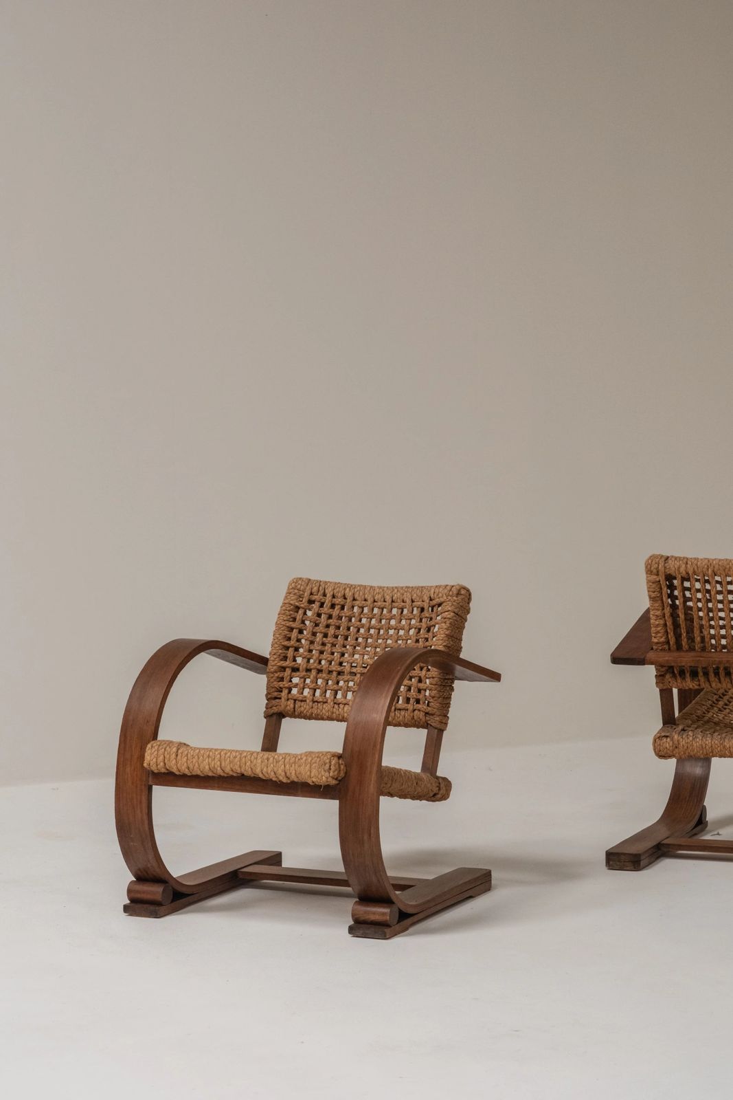 photo vinterior Mid Century Rope Chair By Audoux & Minet, France, 1950s