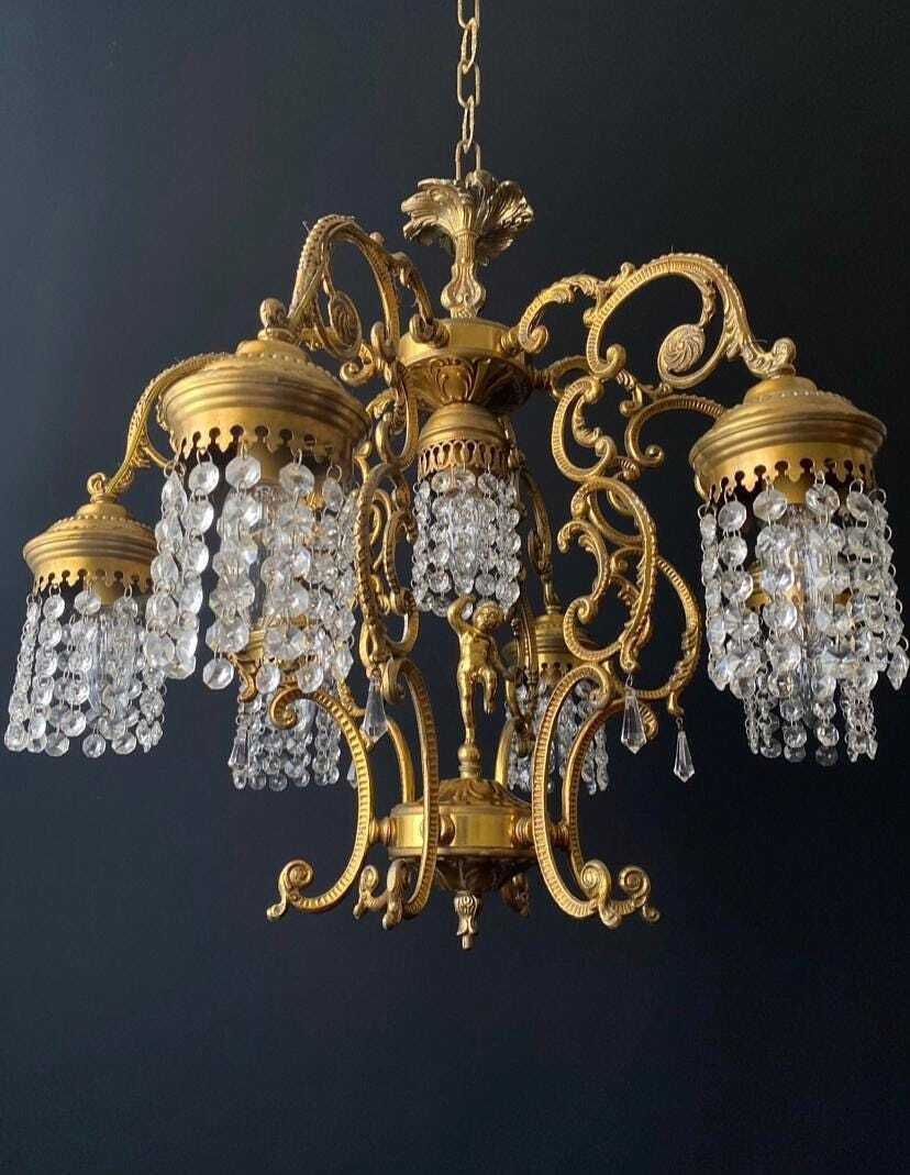 Duty Free For USA. Antique Gold And Crystal Chandelier photo 1729.0