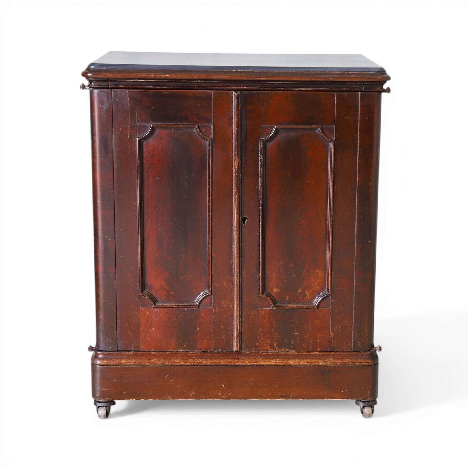 English Works Office Cupboard C.1880 With Drawers, Cupboard Storage & Hidden Rear Door