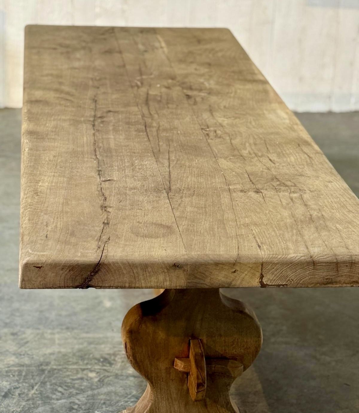 Superior Large French Oak Farmhouse Dining Table photo for sale
