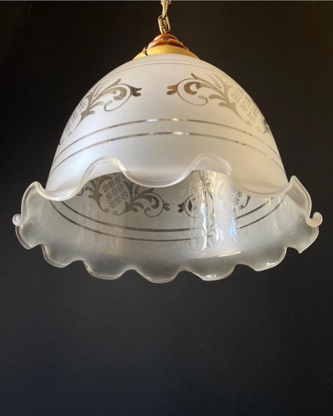 Duty Free For USA. Vintage Glass Chandelier From Italy photo vinterior