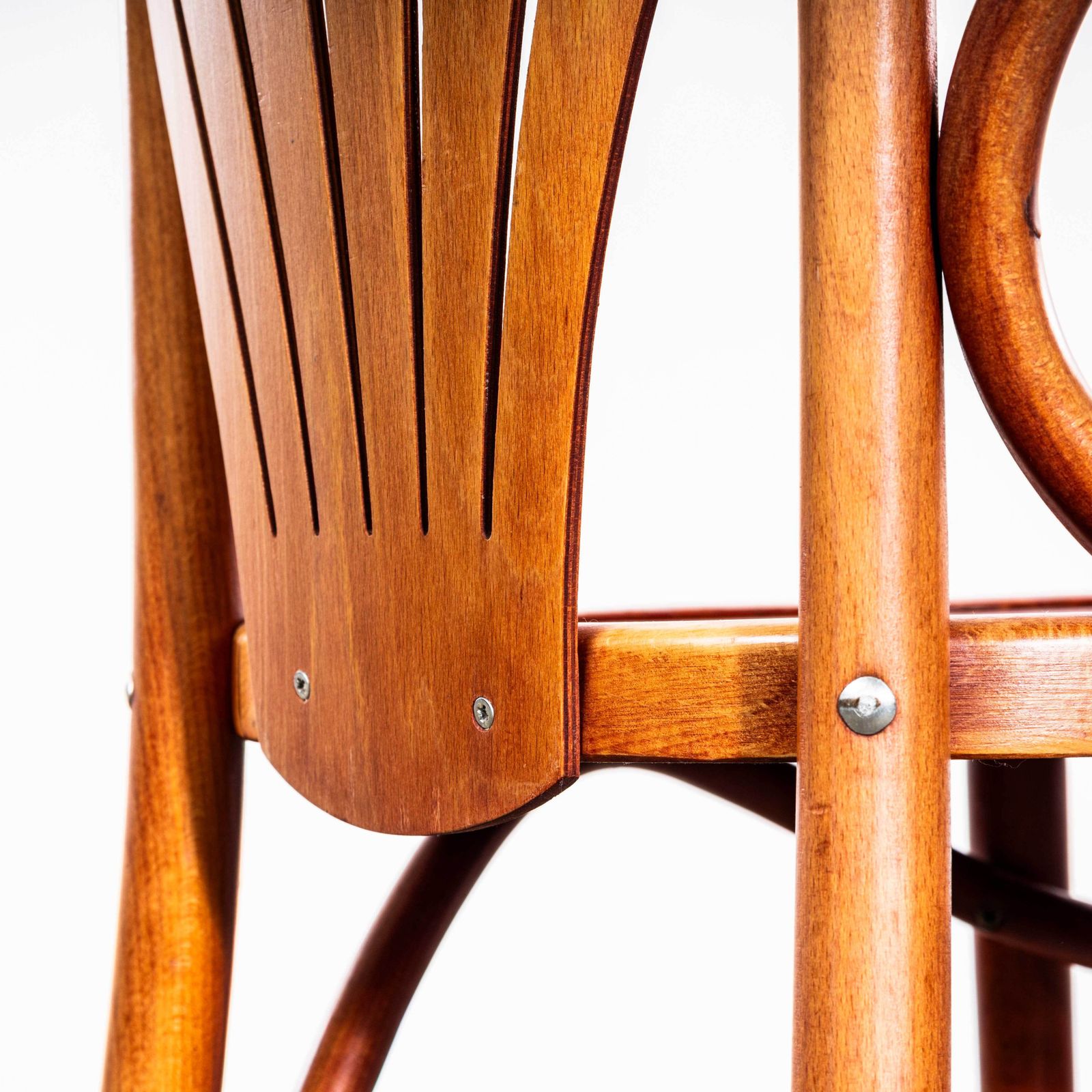 photo for sale 1970’s Honey Red Fan Back Dining Armchairs   Set Of Four