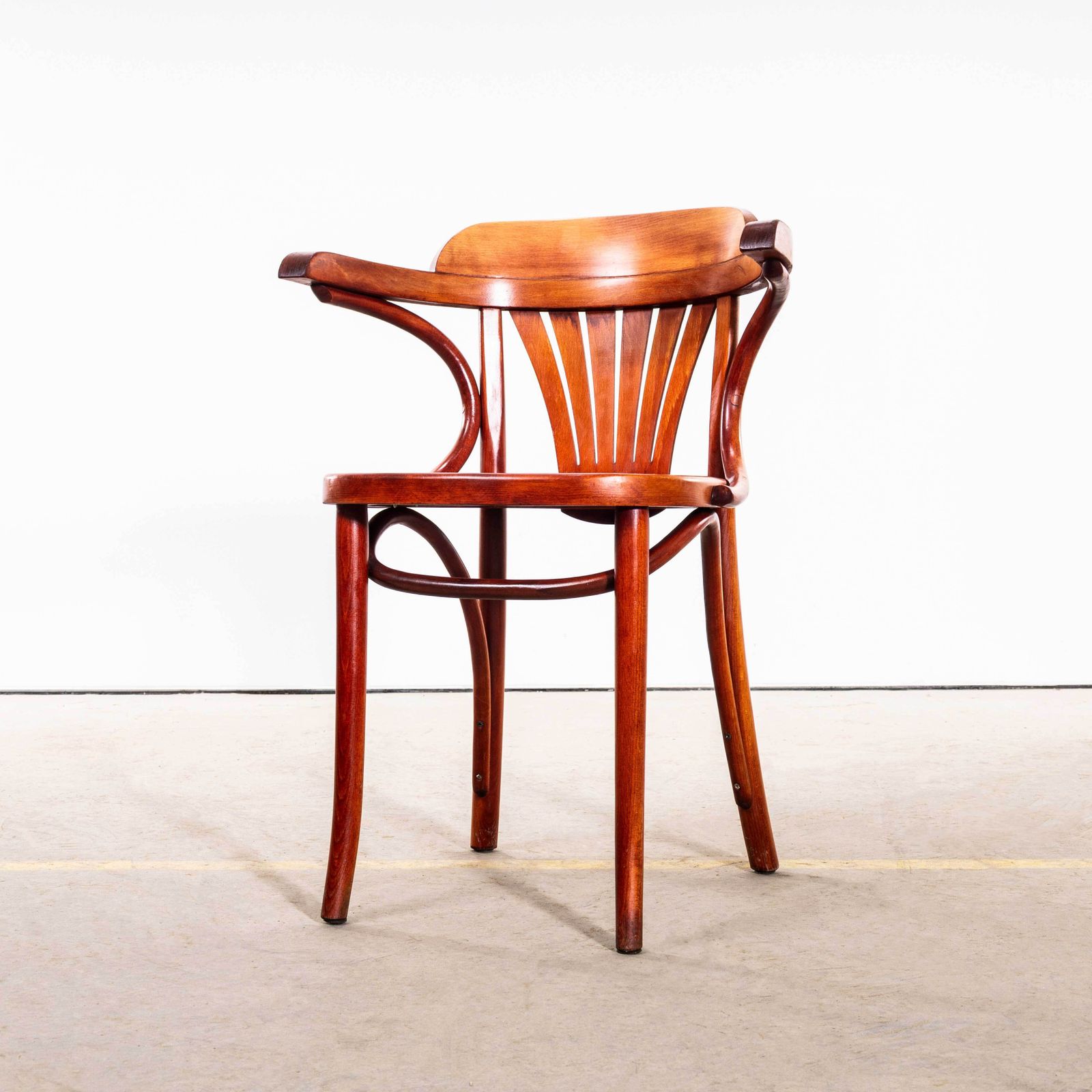 1970’s Honey Red Fan Back Dining Armchairs   Set Of Six photo for sale