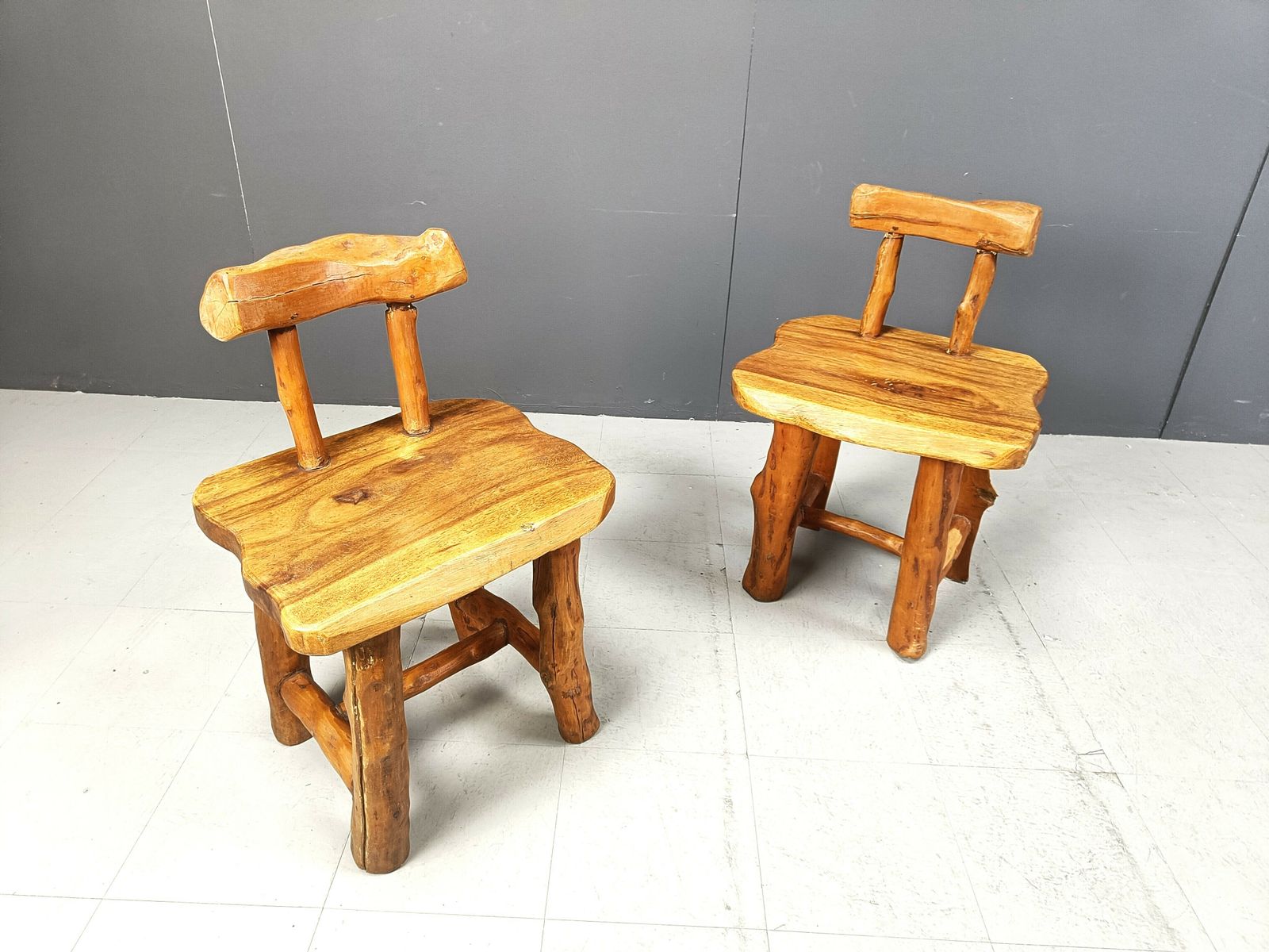 Set Of 6 Sculptural Brutalist Dining Chairs,  Set Of 6   1960s photo vinterior