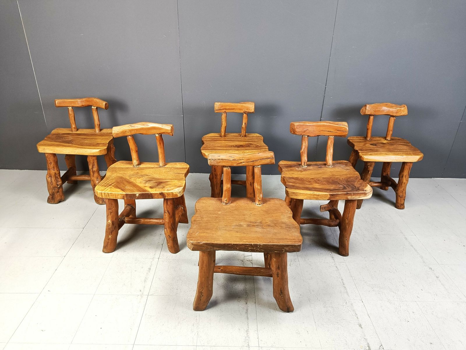 Set Of 6 Sculptural Brutalist Dining Chairs,  Set Of 6   1960s photo buy