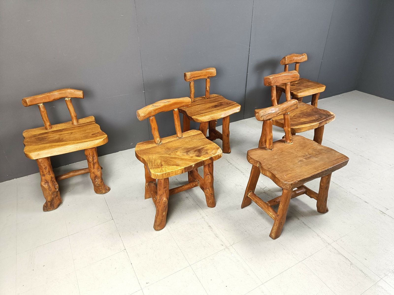 photo furniture Set Of 6 Sculptural Brutalist Dining Chairs,  Set Of 6   1960s