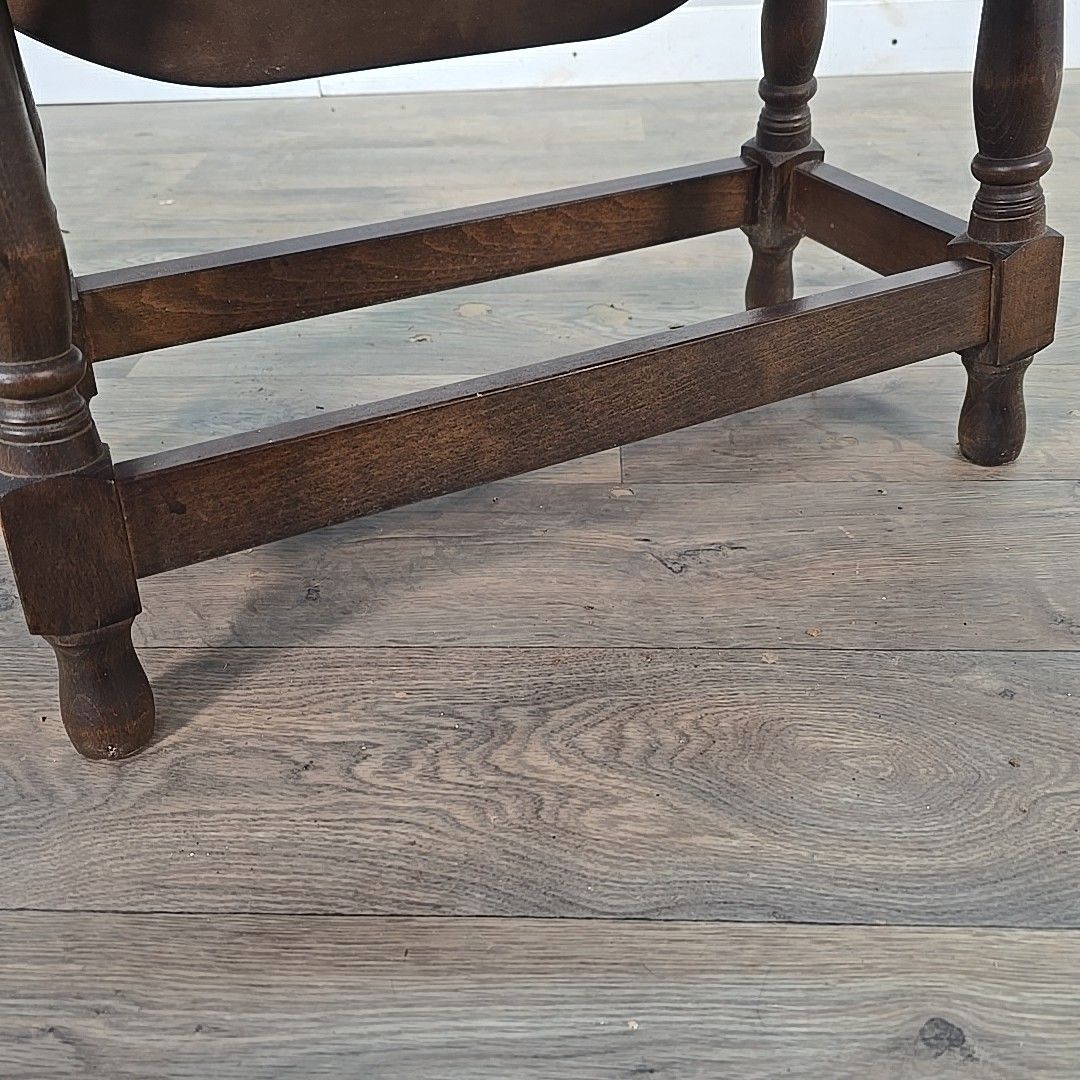 photo furniture Vintage Drop Leaf Table Oak Turn Top Coffee Occasional Side Table Retro Wooden