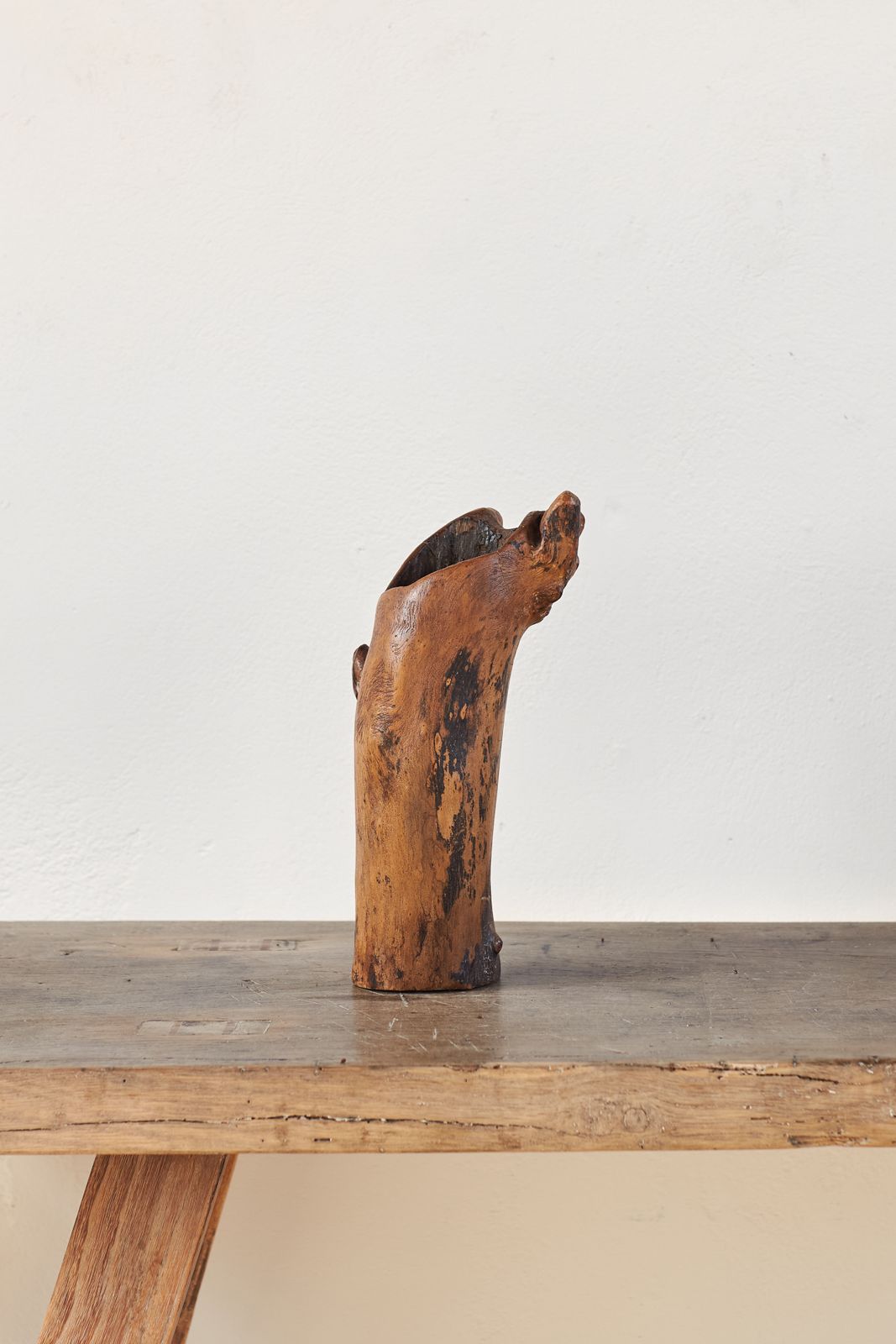 Burr Edged Olive Wood Vase, France C1950 photo furniture