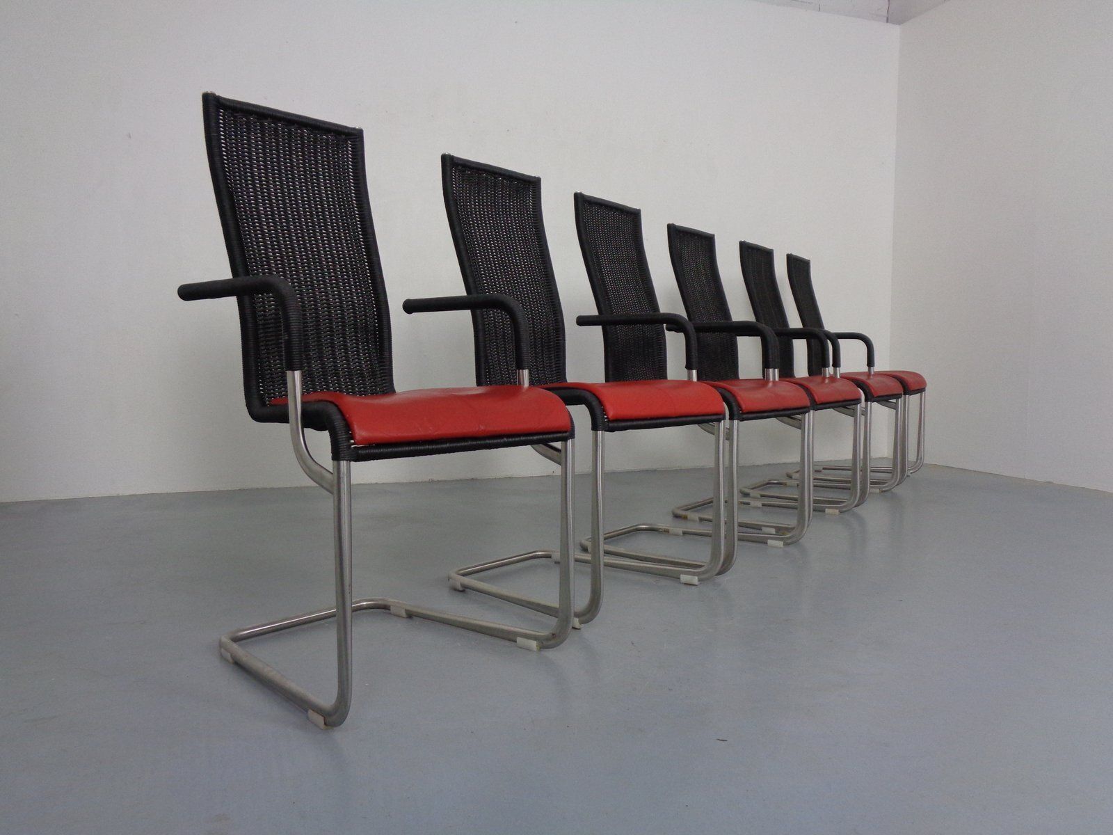 Kragstuhl D21 & B20 Cantilever Chairs By Jean Prouve & Axel Bruchhäuser For Tecta, 1980s, Germany, Set Of 6