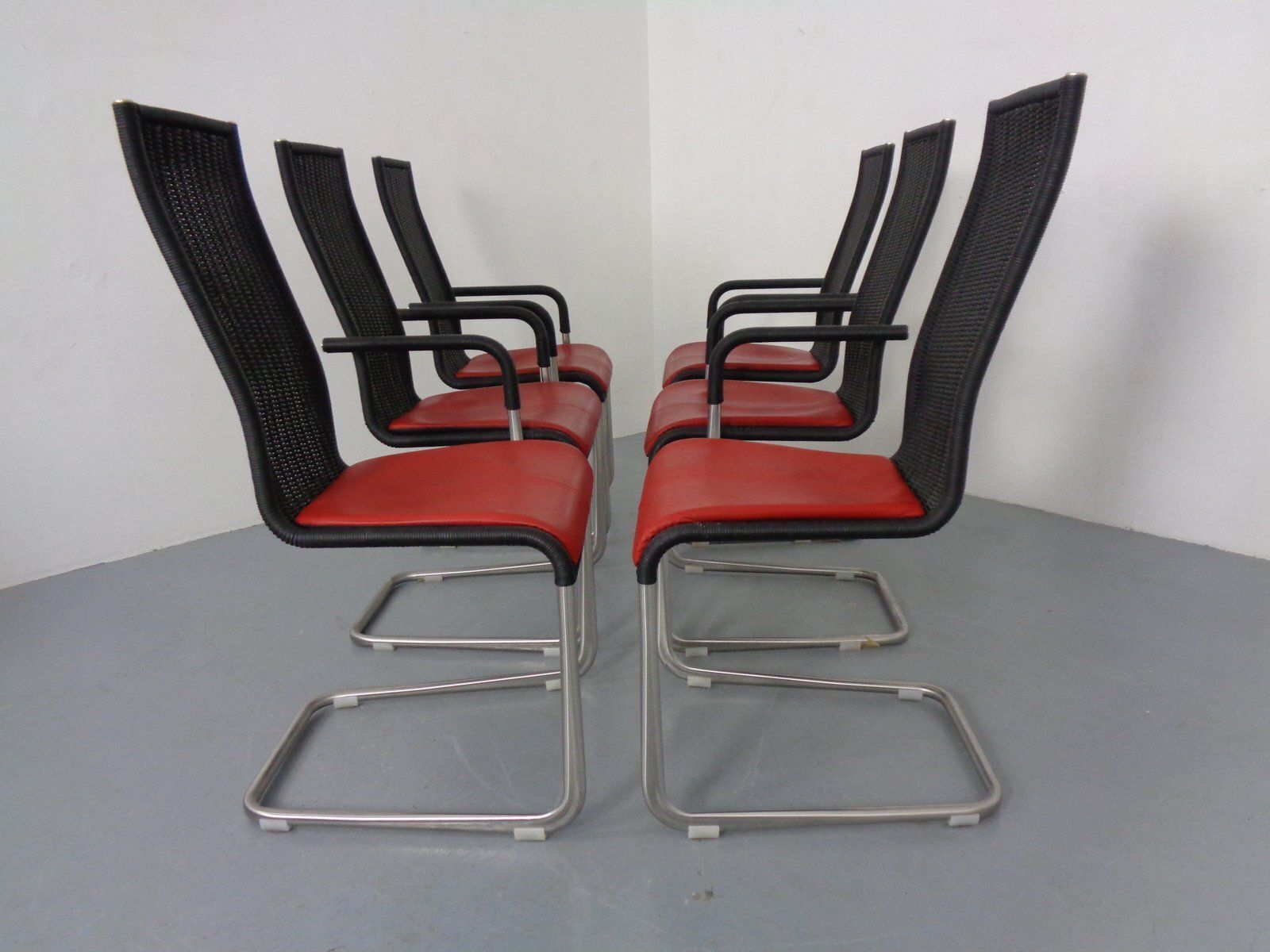 Furniture Kragstuhl D21 & B20 Cantilever Chairs By Jean Prouve & Axel Bruchhäuser For Tecta, 1980s, Germany, Set Of 6 photo