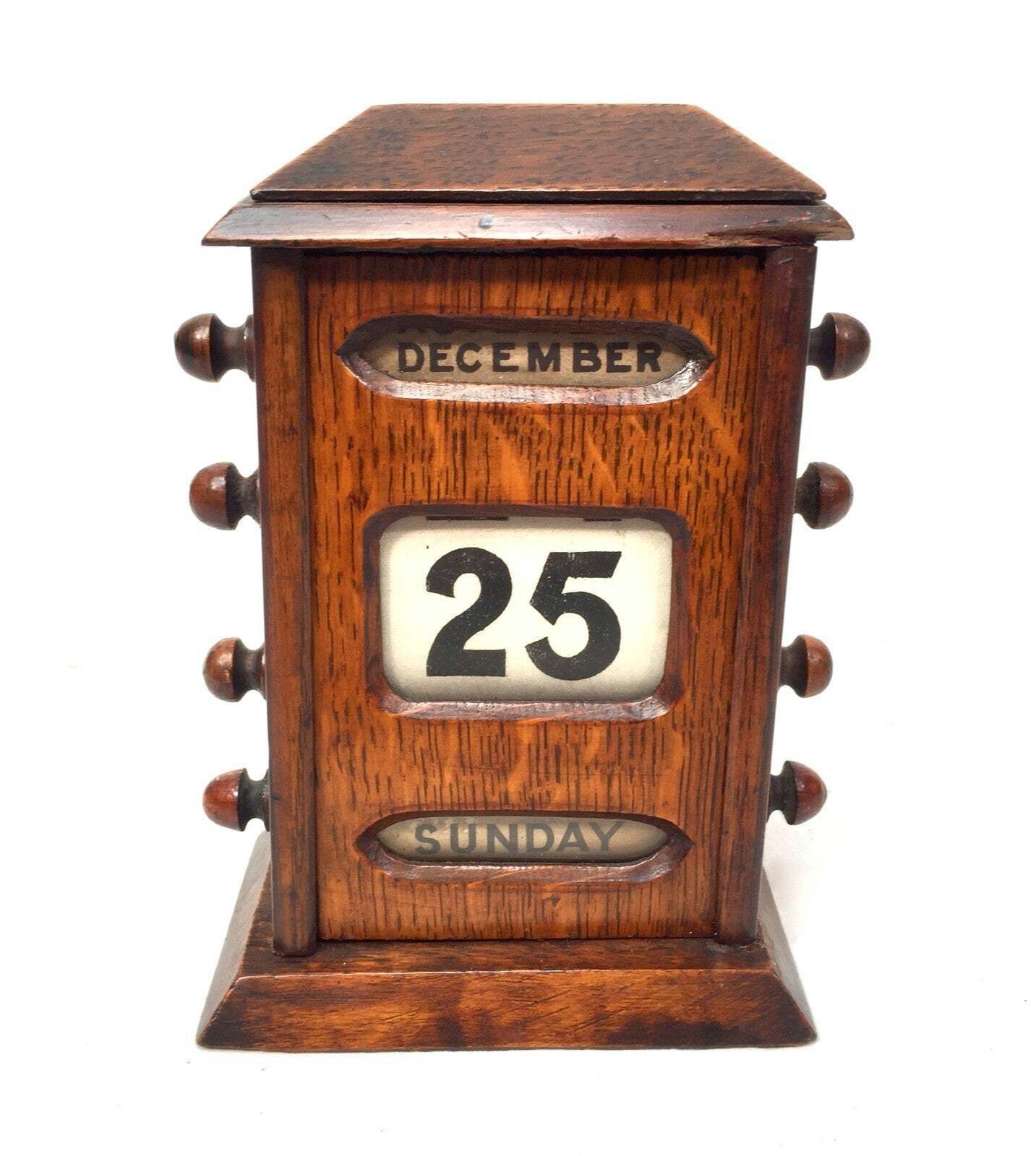 Antique Wooden Office Tabletop Perpetual Desk Calendar / Working C.1930 Art Deco photo Home Decor