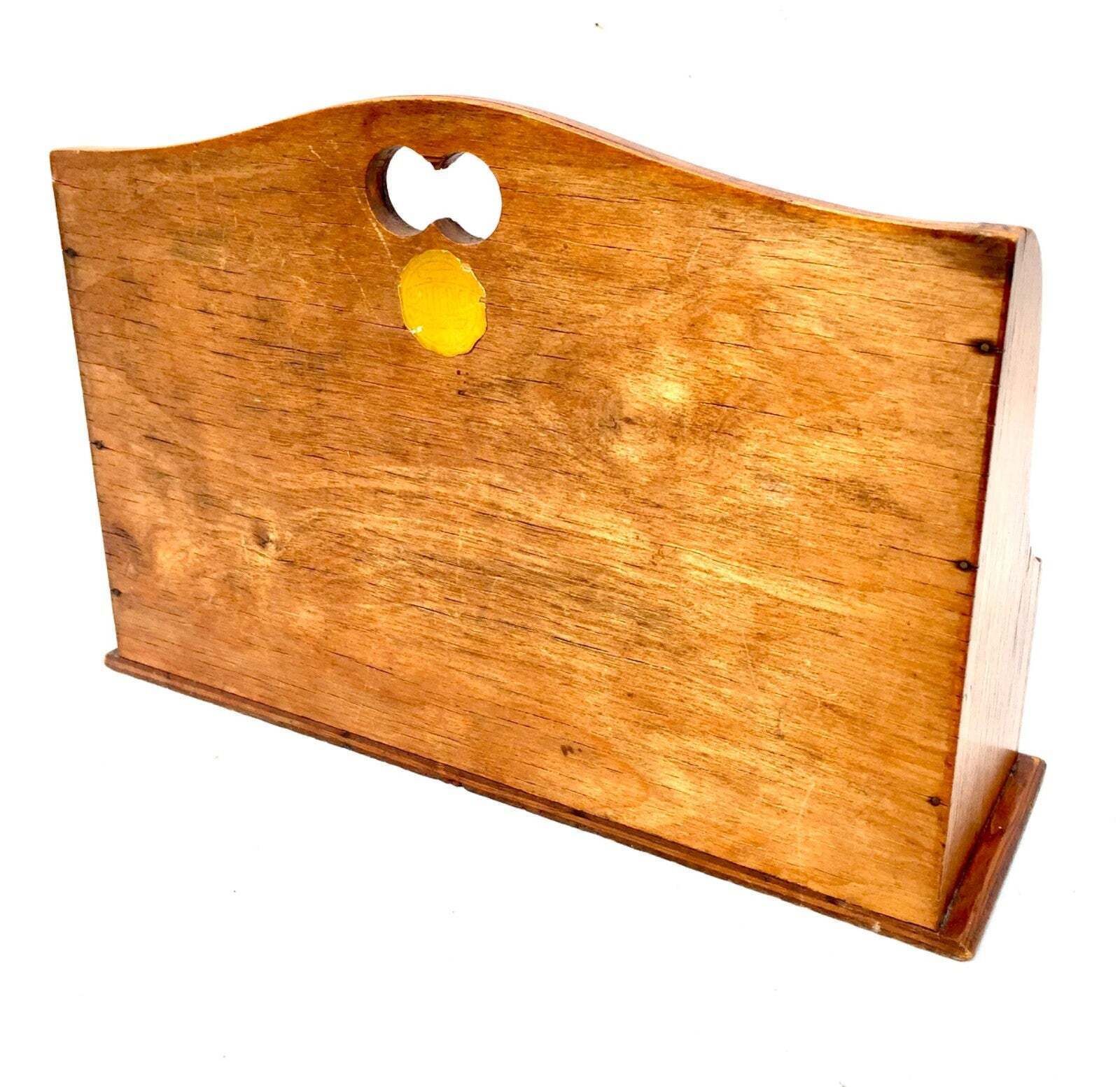 Antique Wooden Desktop Letter Rack / Stationery Holder Mid 20th Century C.1950s photo Home Decor