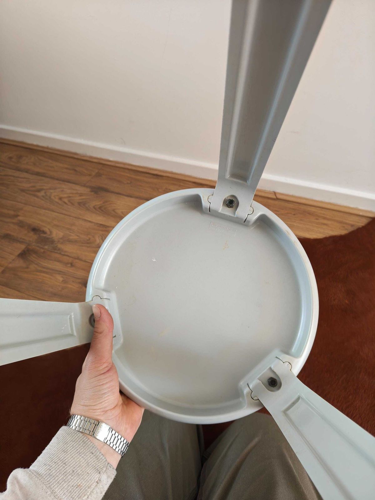 Trix Vintage 1980s Stool By Metalplastica Lucchese Made In Italy Grey Minimalist photo 125.0