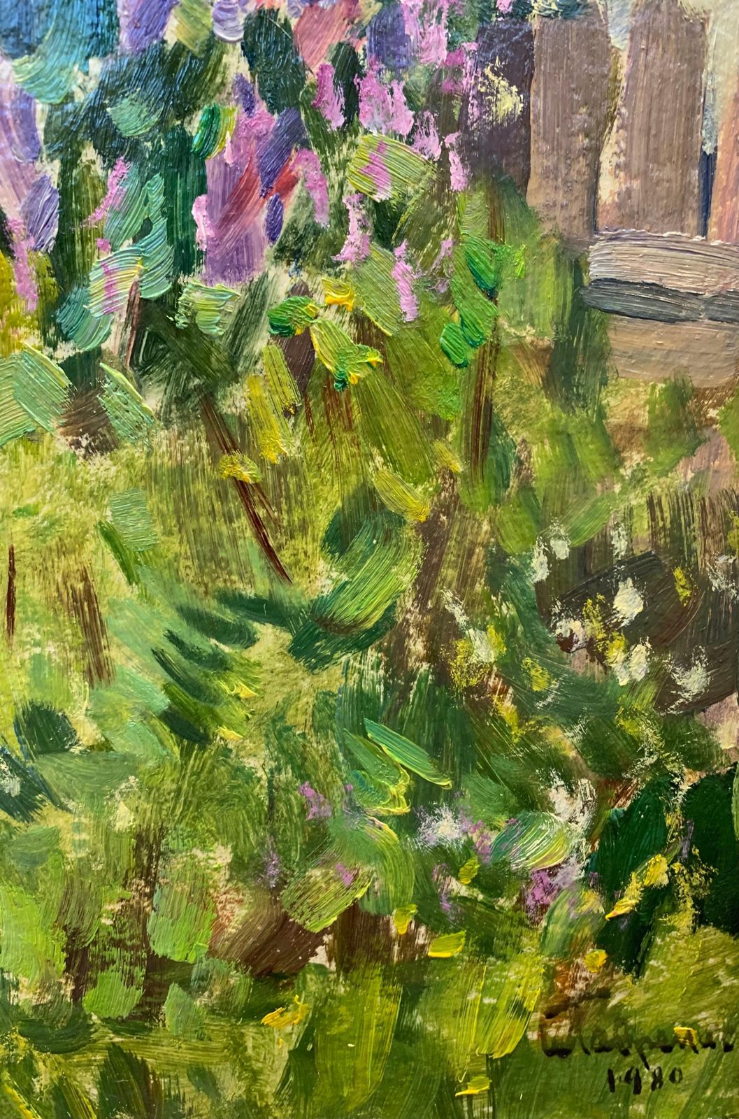 Boris Lavrenko"Flowery Lilac"Country House, Garden Cm. 50 X 40 Oil 1980 Shipping Free1980 photo Art