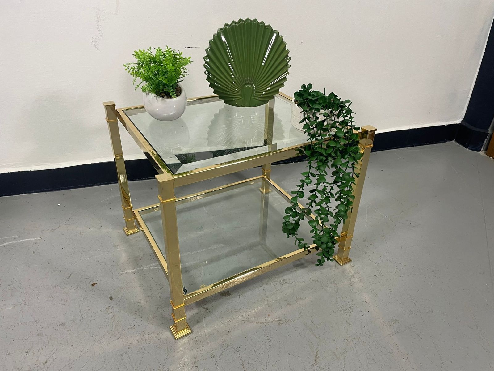 Vintage Two Tier Glass Coffee Table photo Furniture
