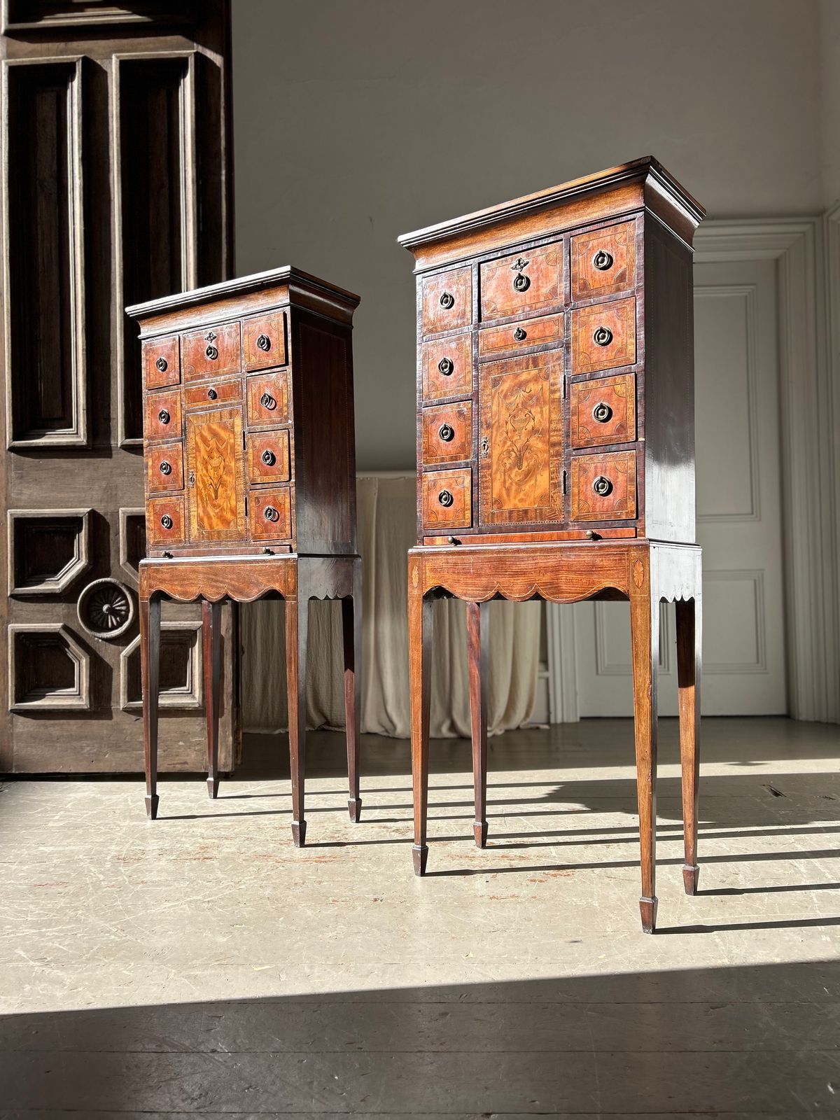 19th Century Chests On Stands ‘Lady Yarborough’s Sheraton Cabinets’