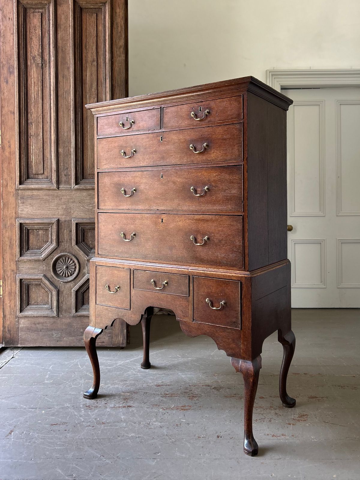 Elegant George 1st Oak Chest On Stand photo for sale
