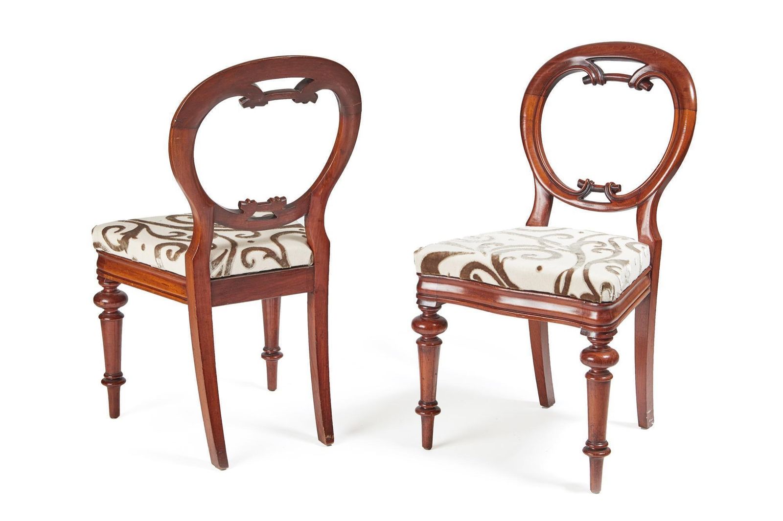 Superb Set Of 6 Antique Victorian Mahogany Balloon Back Chairs photo furniture