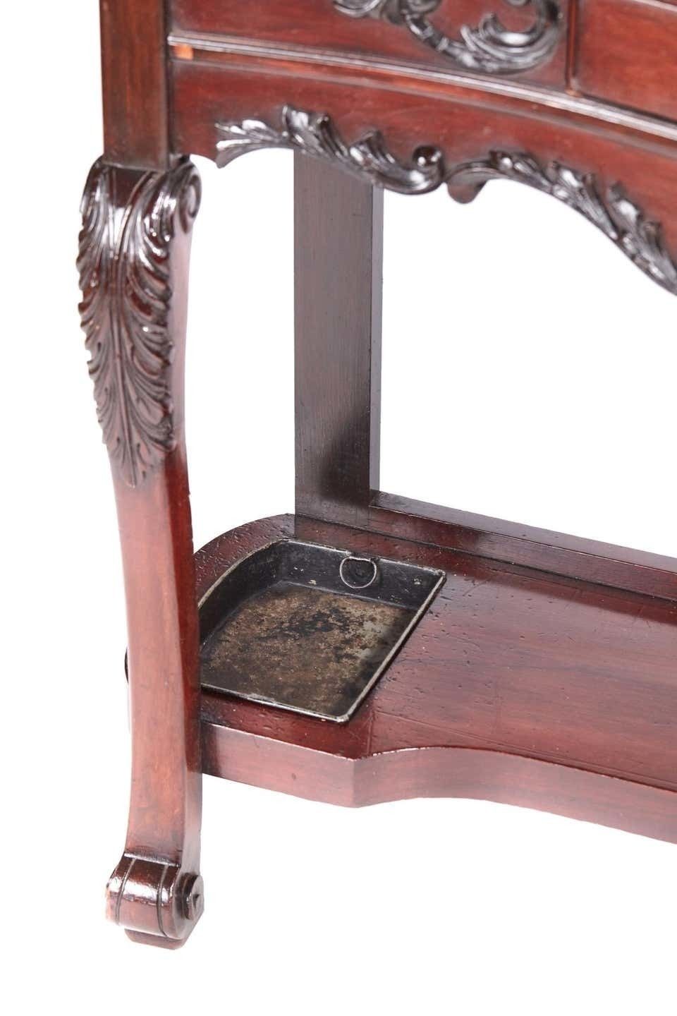 Antique Victorian Carved Mahogany Hall Stand photo vintage