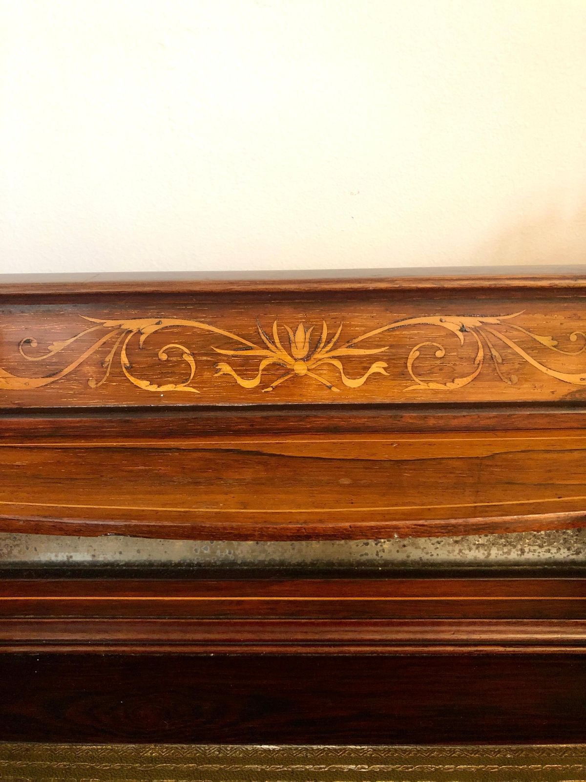 photo for sale Fine Quality Antique Victorian Freestanding Maple & Co. Inlaid Writing Desk