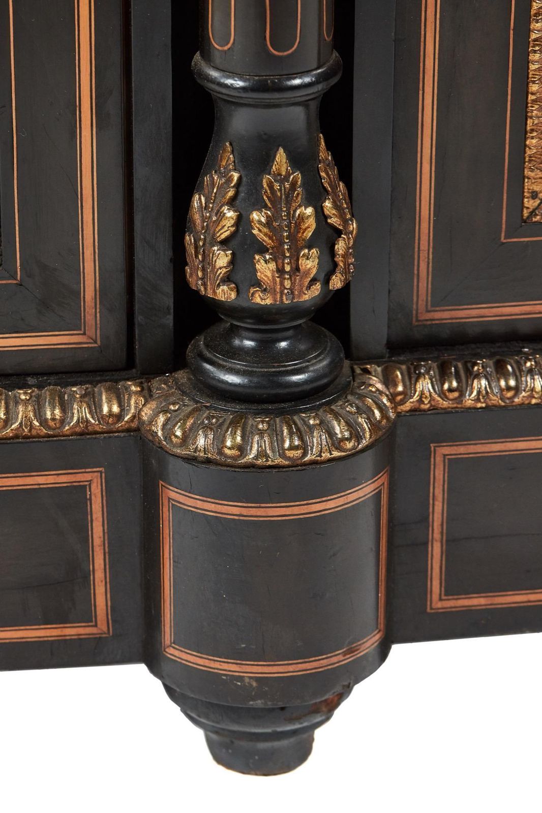 Fine French Antique Ebonised And Amboyna Credenza With Large Sevres Style Plaque photo for sale