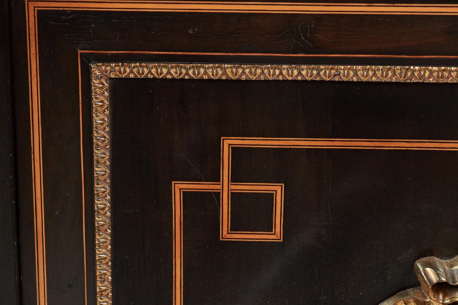 photo for sale Fine French Antique Ebonised And Amboyna Credenza With Large Sevres Style Plaque