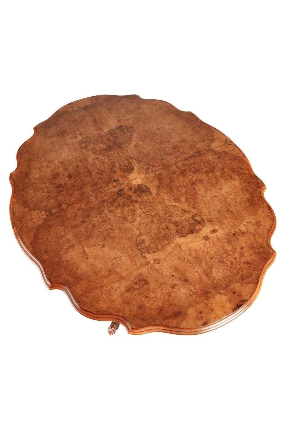 Fine Quality Antique Victorian Burr Walnut Tilt Top Centre Table, Circa 1850 photo for sale
