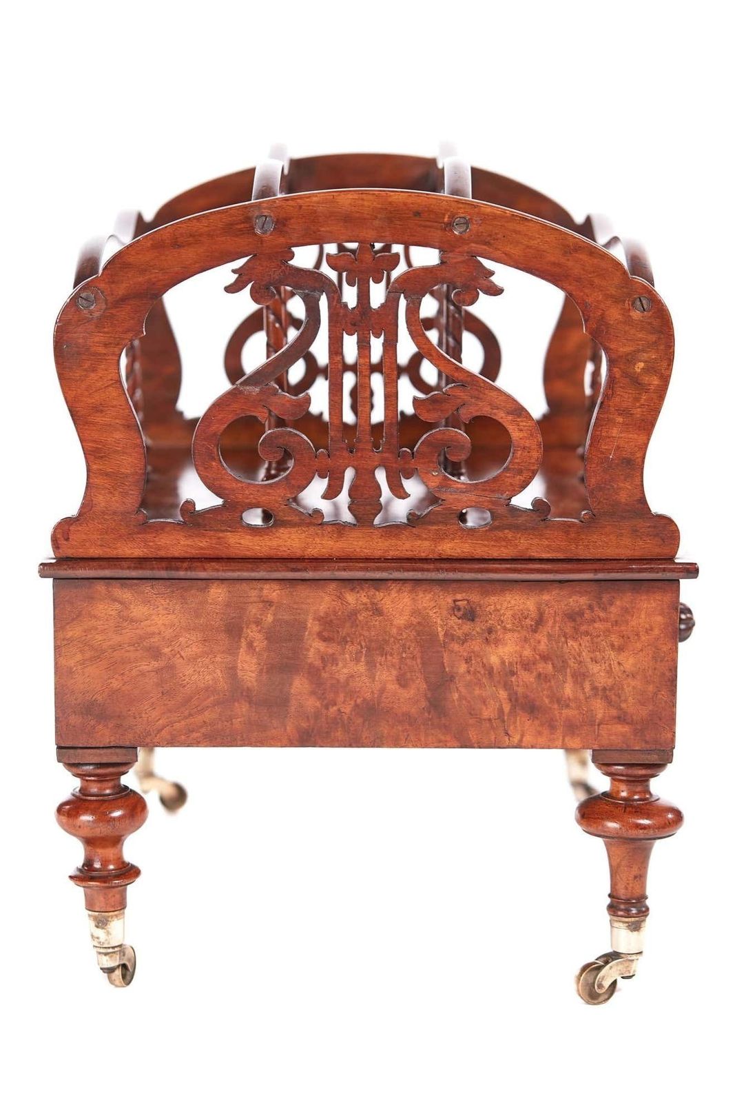 Antique 19th Century Victorian Burr Walnut Canterbury photo for sale