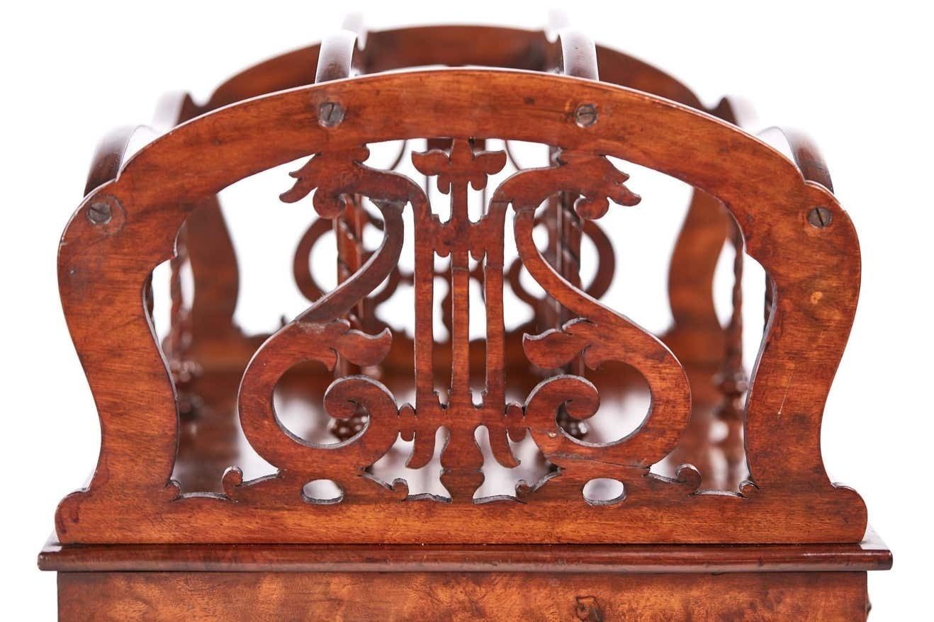 Antique 19th Century Victorian Burr Walnut Canterbury photo Home Decor