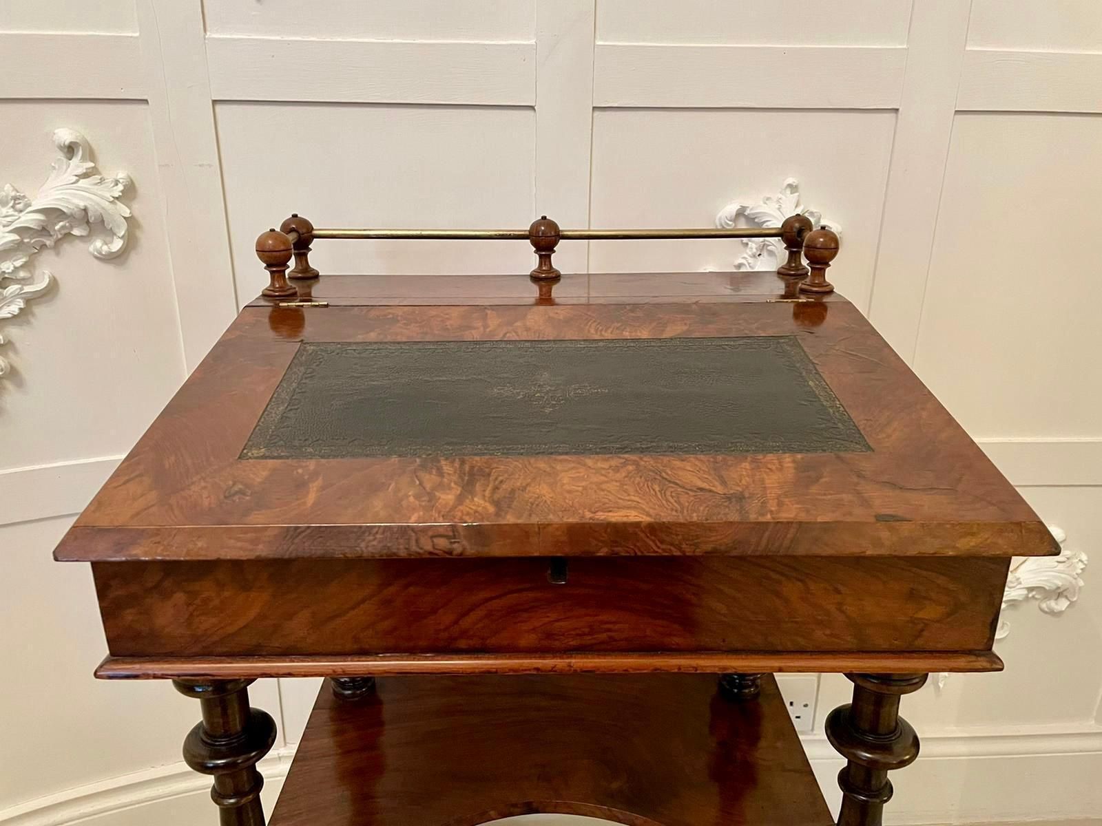 19th Century Victorian Antique Free Standing Walnut Ladies Davenport photo furniture