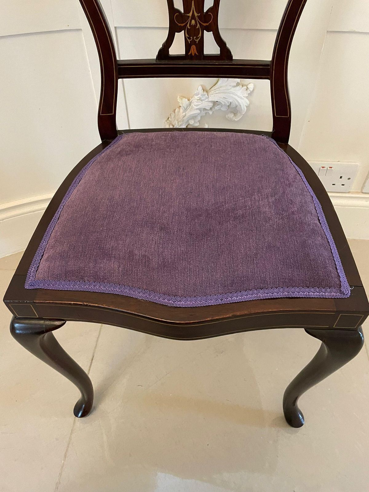 photo for sale Fine Quality Antique Victorian Set Of Four Marquetry Inlaid Chairs