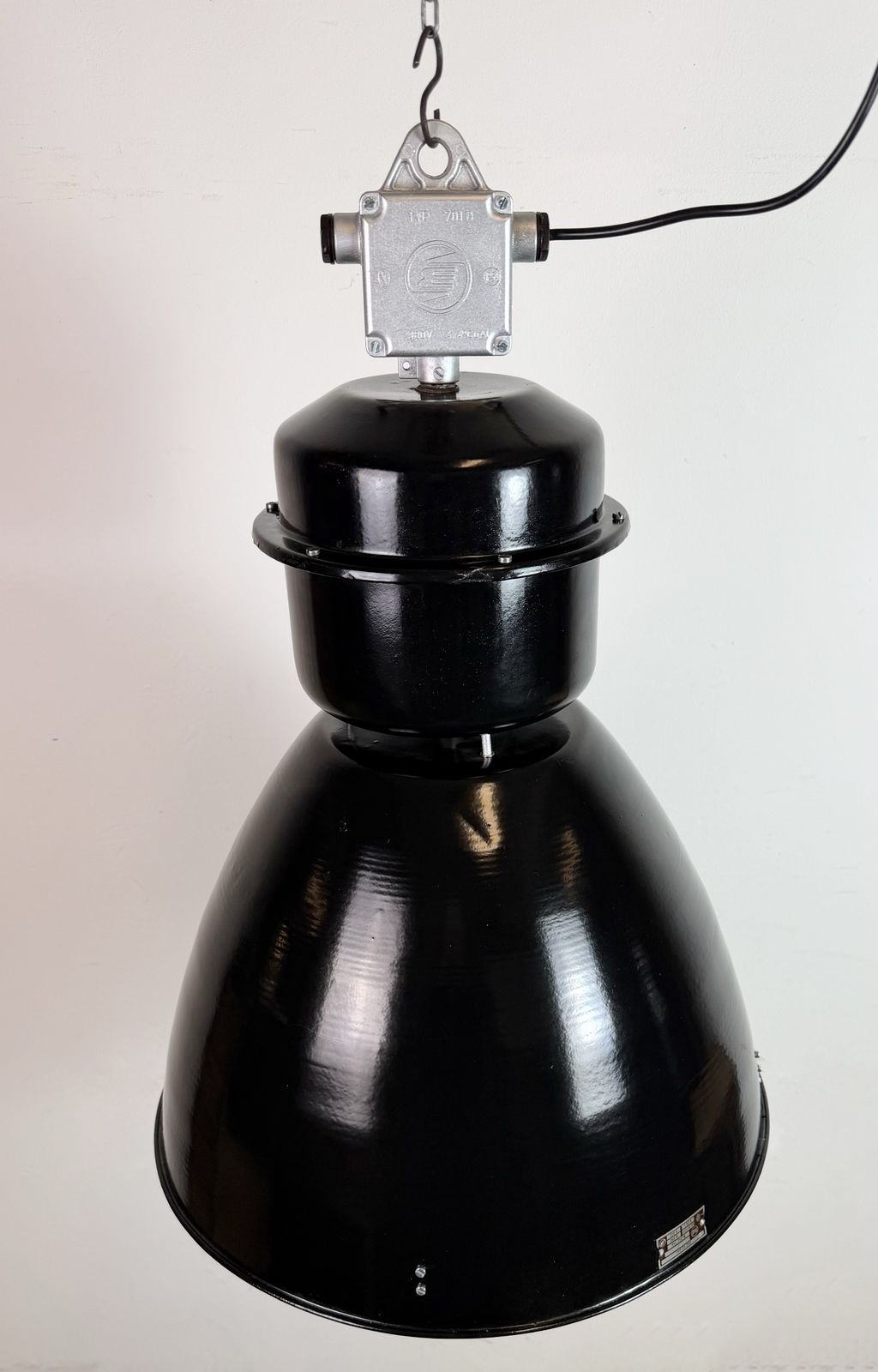 Large Black Industrial Factory Pendant Lamp From Elektrosvit, 1960s, 4x photo buy
